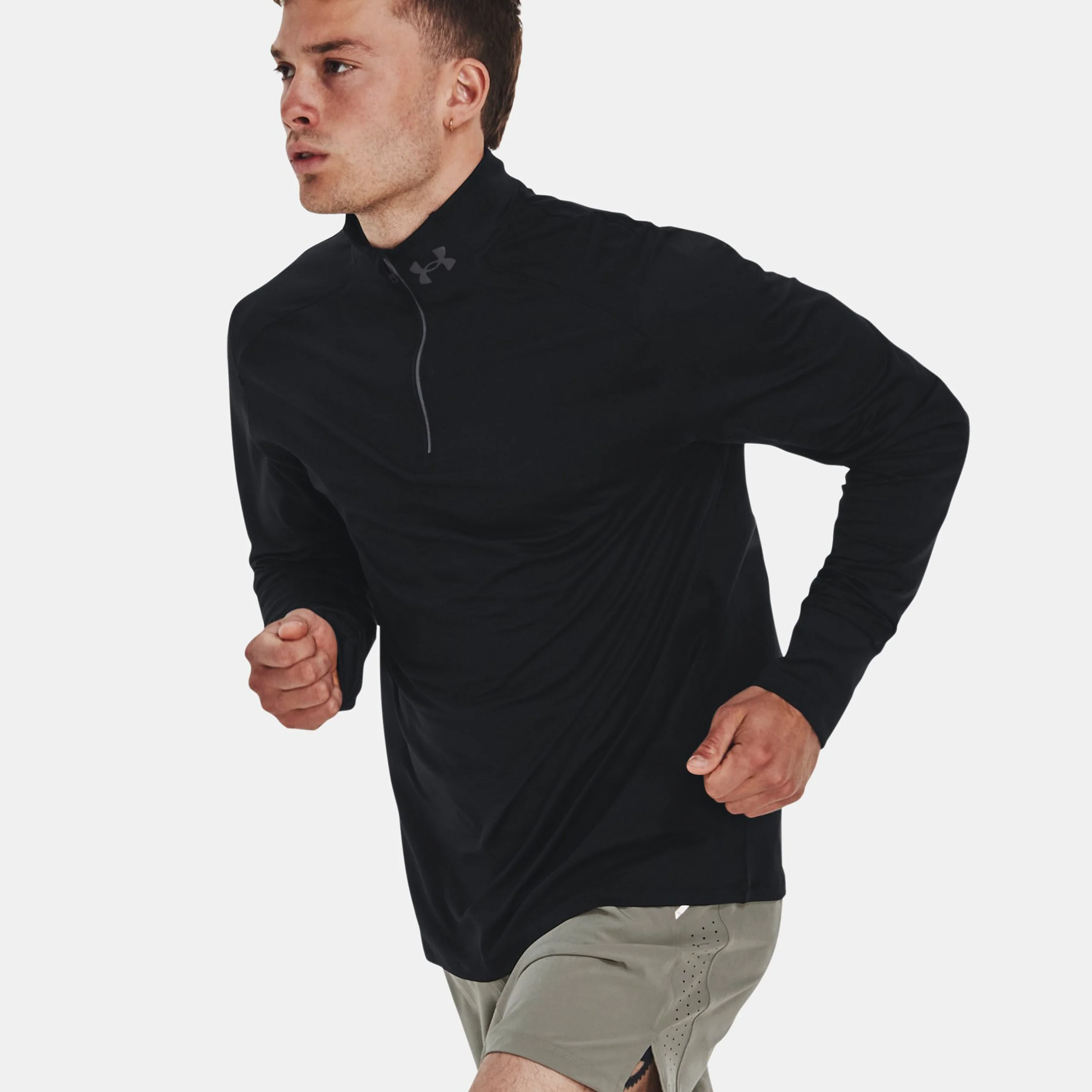 Qualifier Run 1/4 Zip Laufshirt Herren-Schwarz - Image 5
