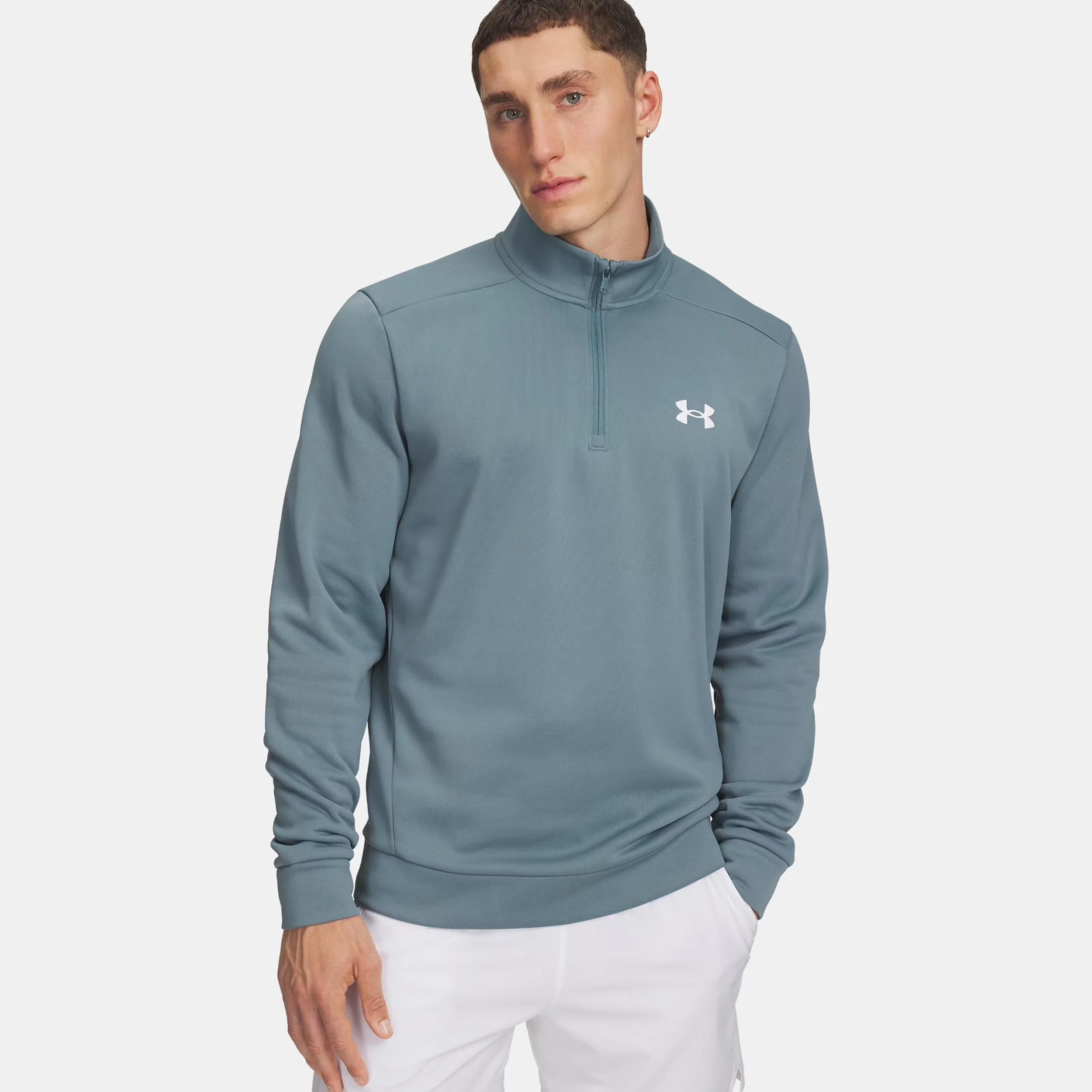 Quarter Half-Zip Longsleeve Herren-hellblau - Image 3