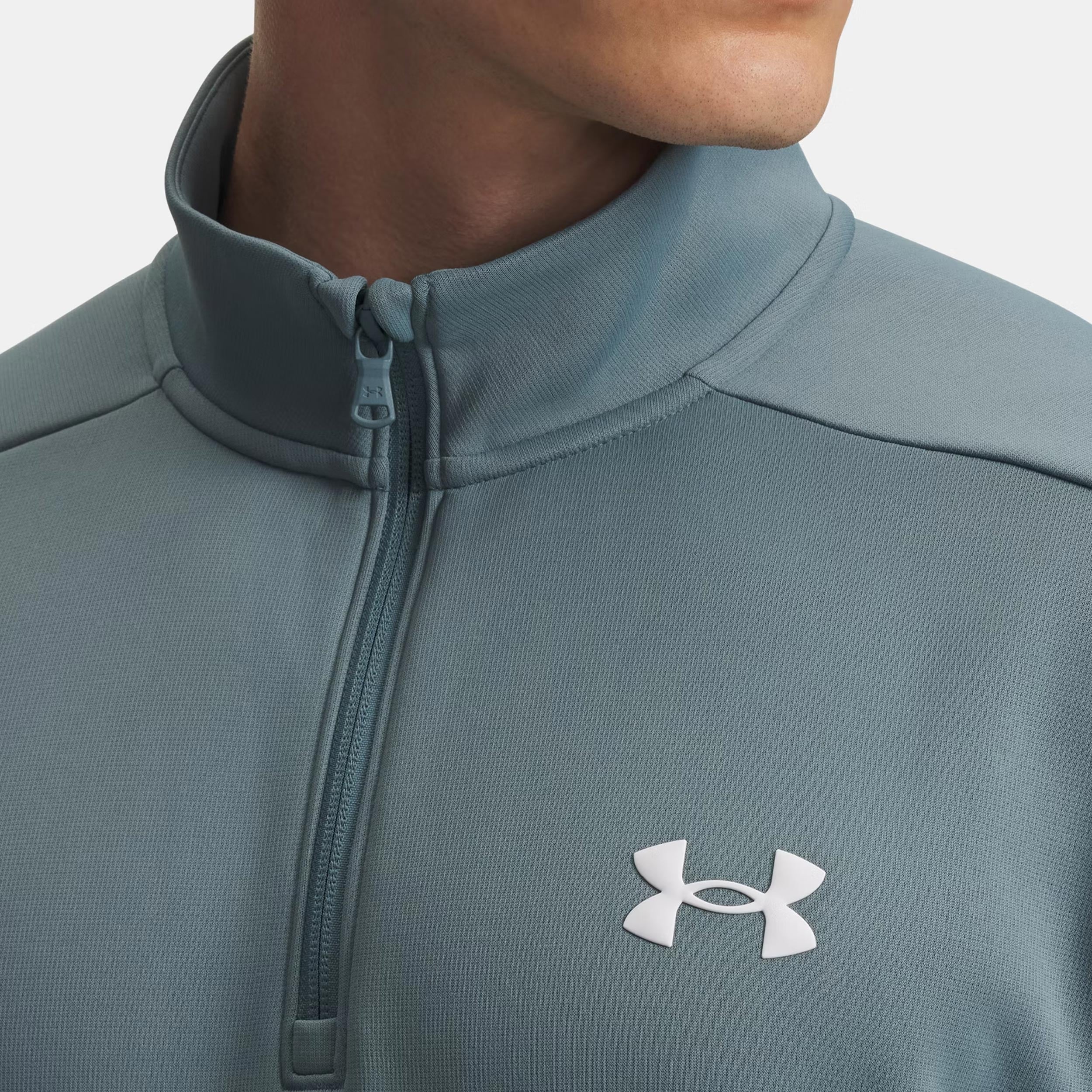 Quarter Half-Zip Longsleeve Herren-hellblau - Image 5