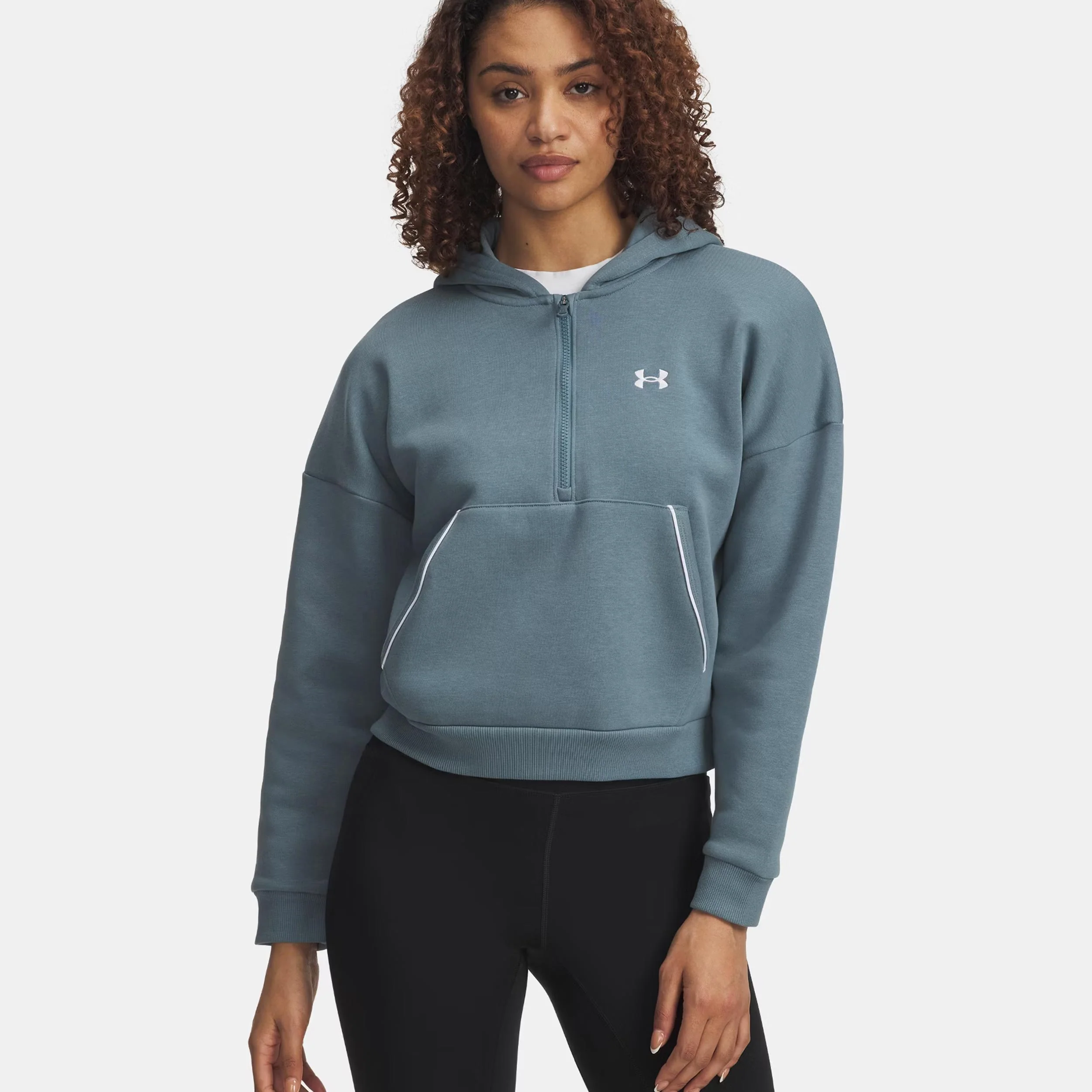 Rival Fleece Piped Half-Zip Sweatshirt Damen-weiß - Image 3