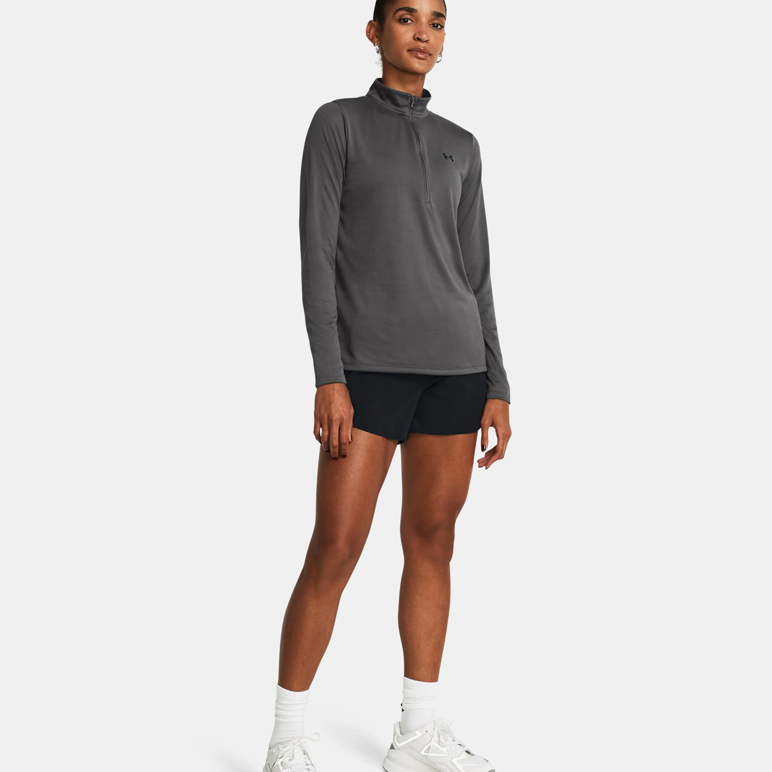 Tech 1/2 Zip Longsleeve Damen-Grau - Image 5