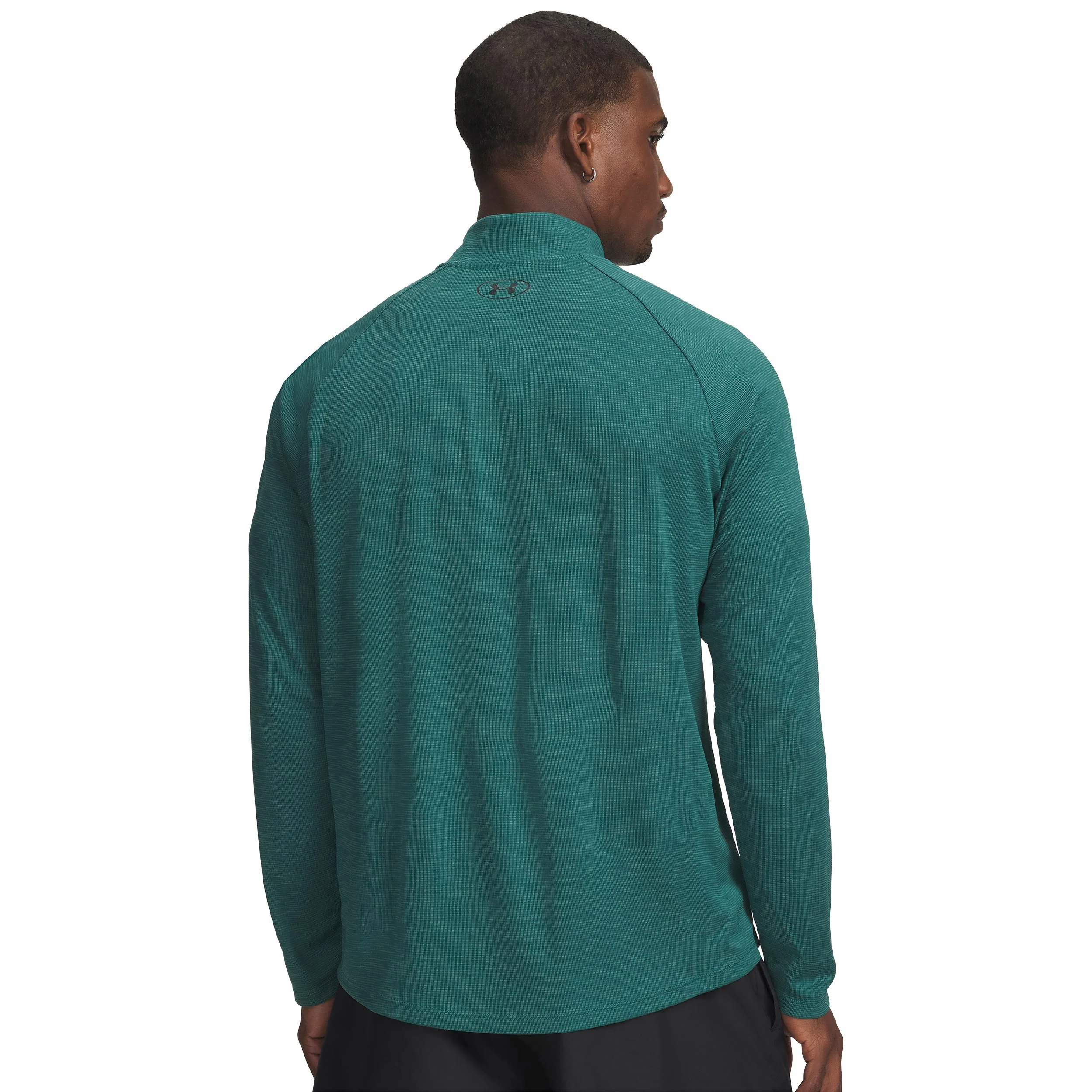 Tech Textured Half-Zip Longsleeve Herren-grün, schwarz - Image 2