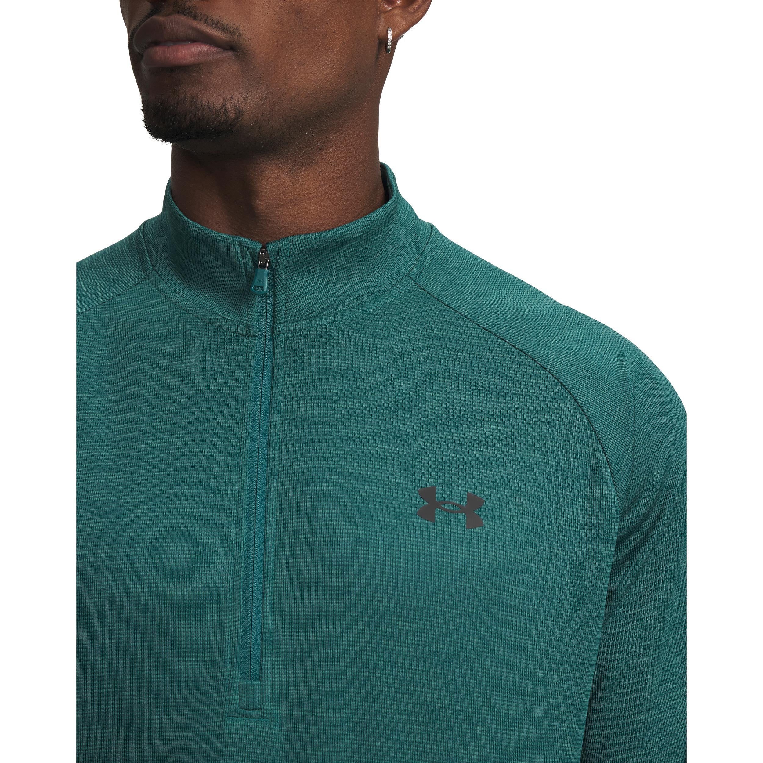 Tech Textured Half-Zip Longsleeve Herren-grün, schwarz - Image 3