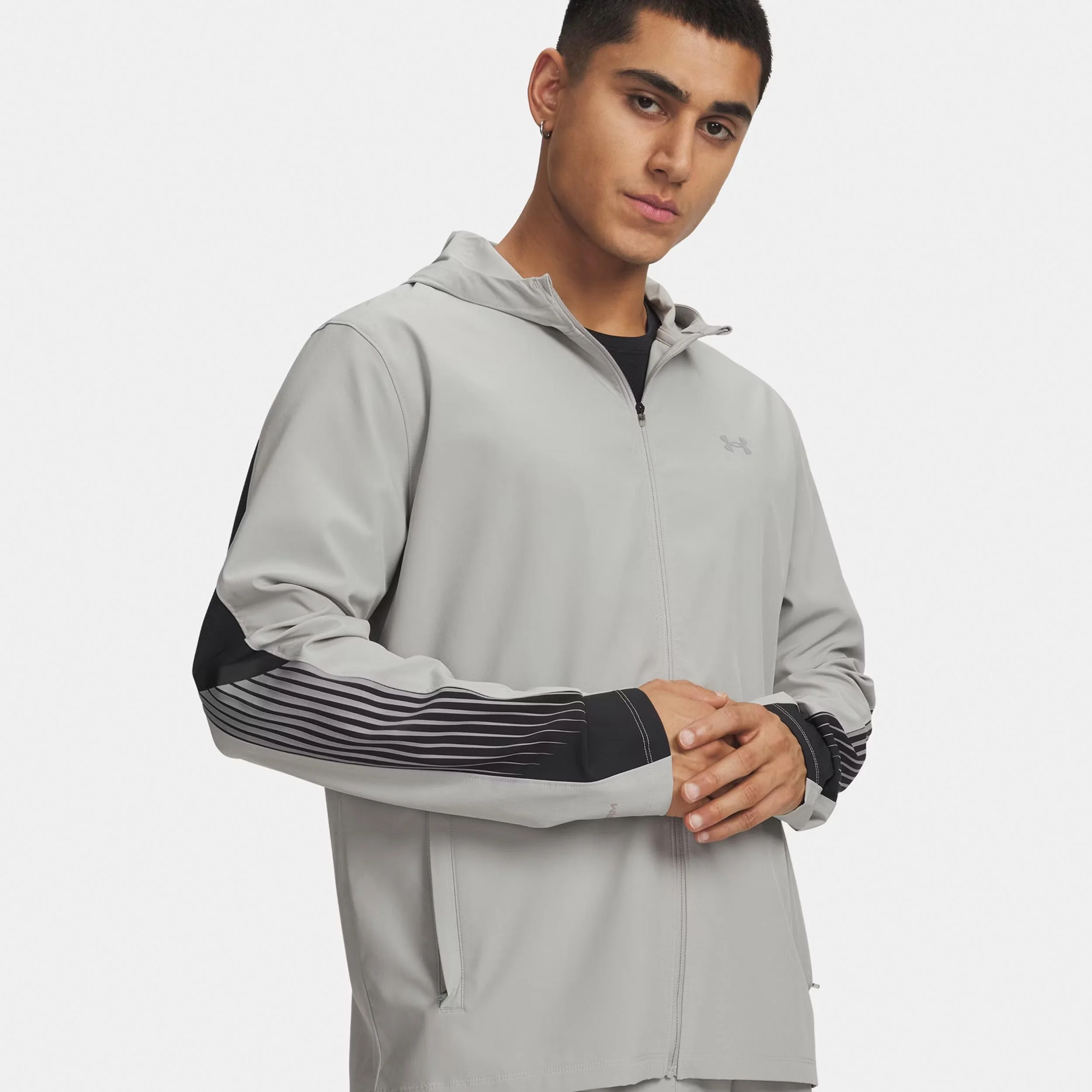 Velociti Storm Hooded  Laufjacke Herren-grau, schwarz